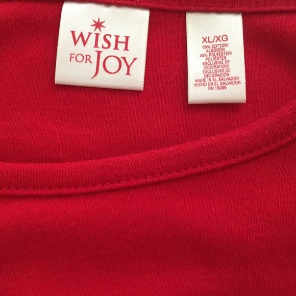 Wish For Joy Christmas Tree Top Size L Red - Picture 5 of 5